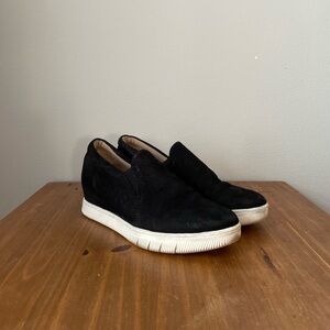 Naturalizer Women’s Black Suede Nubuck Wedge Loafers 4.5